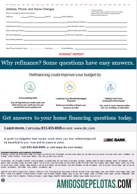 Extrato de hipoteca do banco IBC dos EUA em formatos Word e PDF, 3 páginas 3 amostra